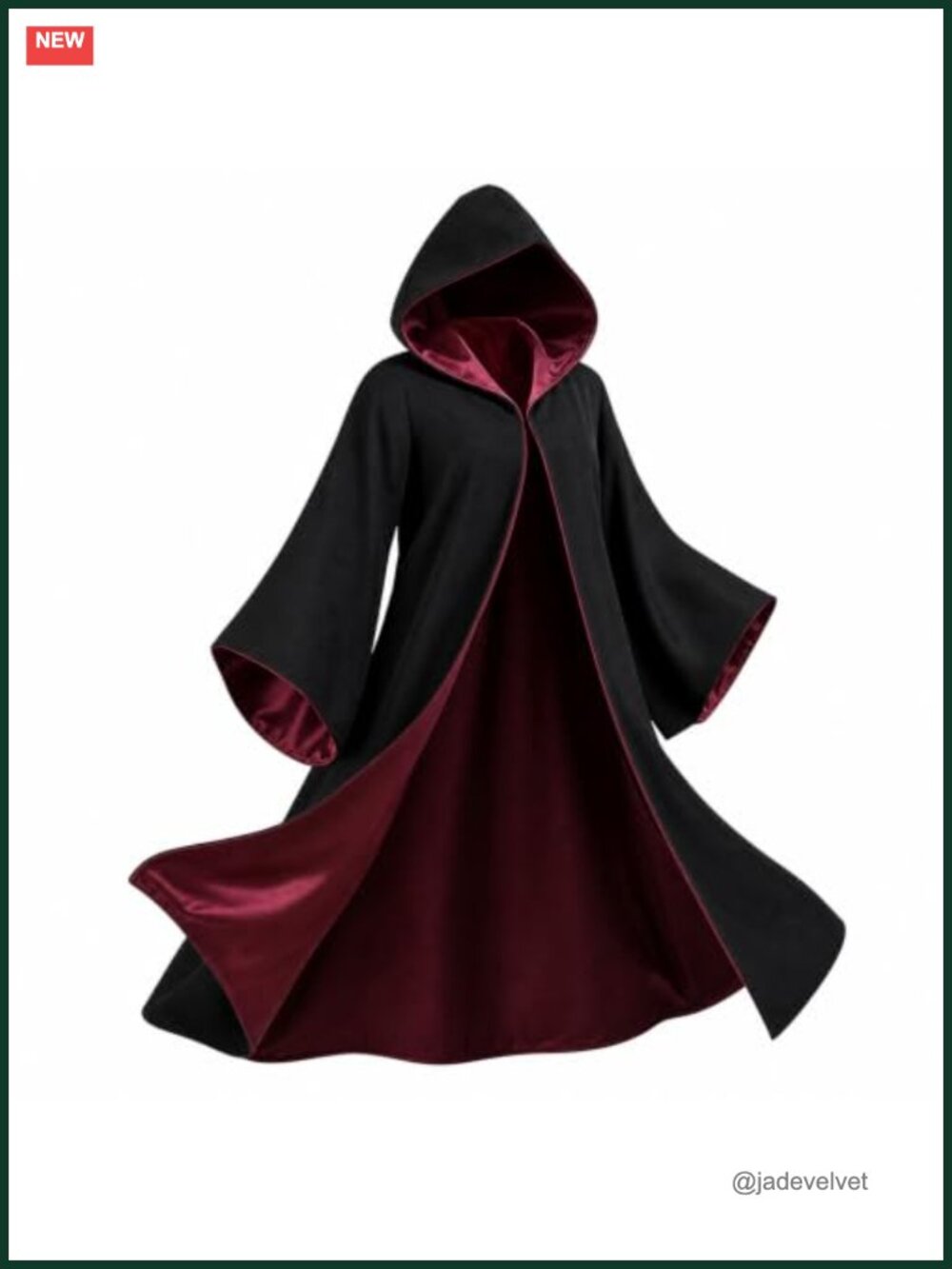 Wizard Robe Halloween Costume Cosplay Hooded Satin Lined Unisex Adults